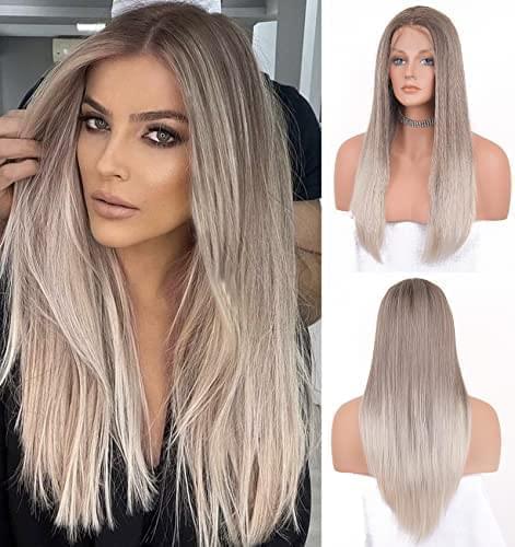 12 inch Light Brown Loose Curly Lace Front Wig with Middle Part - Image 101