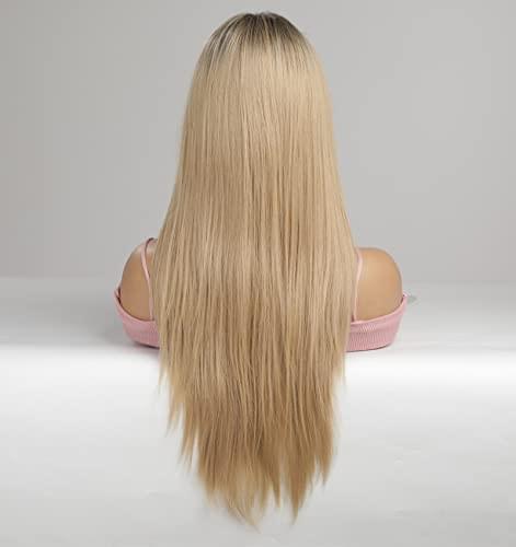 12 inch Light Brown Loose Curly Lace Front Wig with Middle Part - Image 123