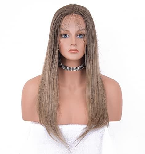12 inch Light Brown Loose Curly Lace Front Wig with Middle Part - Image 132