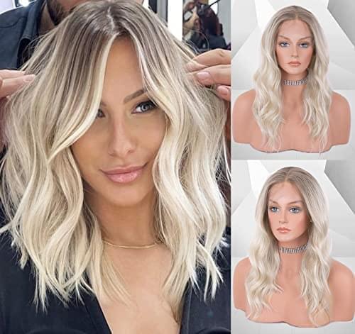 12 inch Light Brown Loose Curly Lace Front Wig with Middle Part - Image 143