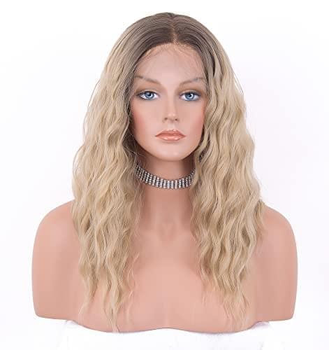 12 inch Light Brown Loose Curly Lace Front Wig with Middle Part - Image 147