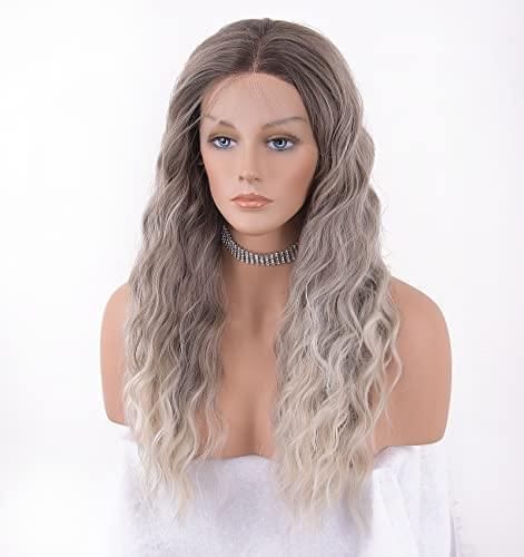 12 inch Light Brown Loose Curly Lace Front Wig with Middle Part - Image 152