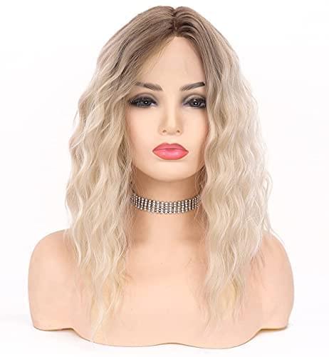 12 inch Light Brown Loose Curly Lace Front Wig with Middle Part - Image 162