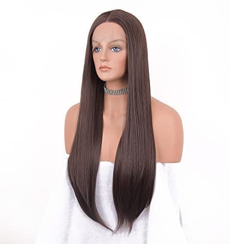 12 inch Light Brown Loose Curly Lace Front Wig with Middle Part - Image 177