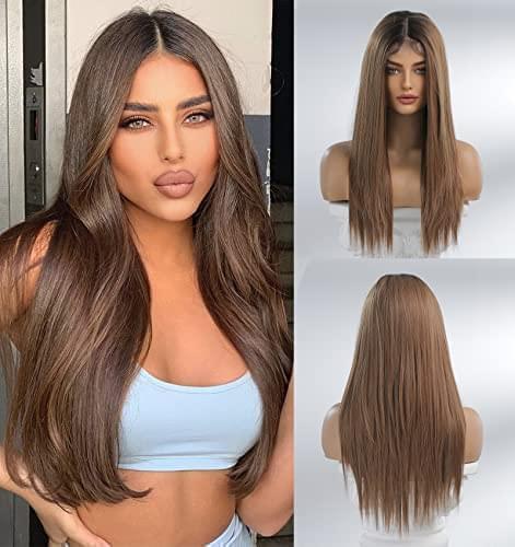 12 inch Light Brown Loose Curly Lace Front Wig with Middle Part - Image 21