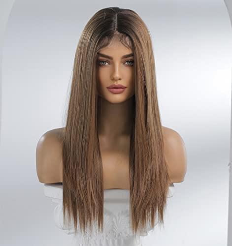 12 inch Light Brown Loose Curly Lace Front Wig with Middle Part - Image 22