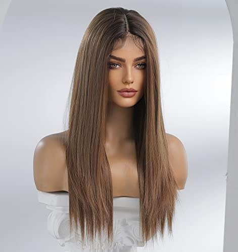 12 inch Light Brown Loose Curly Lace Front Wig with Middle Part - Image 25