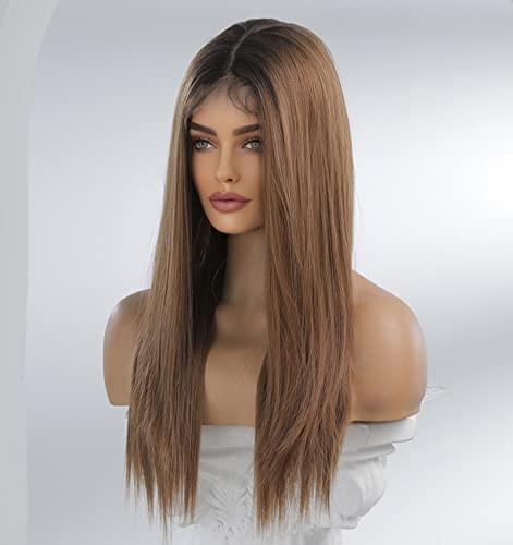 12 inch Light Brown Loose Curly Lace Front Wig with Middle Part - Image 32