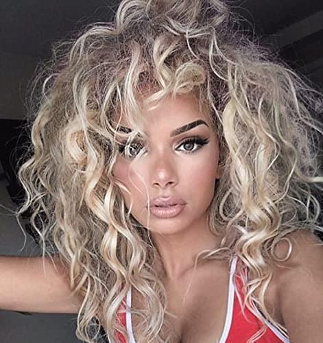 12 inch Light Brown Loose Curly Lace Front Wig with Middle Part - Image 53