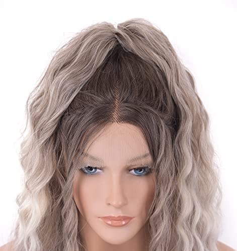 12 inch Light Brown Loose Curly Lace Front Wig with Middle Part - Image 56