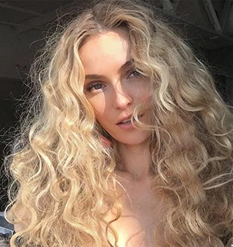 12 inch Light Brown Loose Curly Lace Front Wig with Middle Part - Image 57