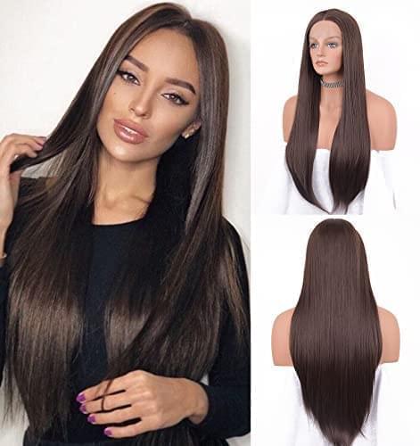 12 inch Light Brown Loose Curly Lace Front Wig with Middle Part - Image 60