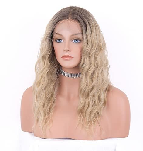 12 inch Light Brown Loose Curly Lace Front Wig with Middle Part - Image 61