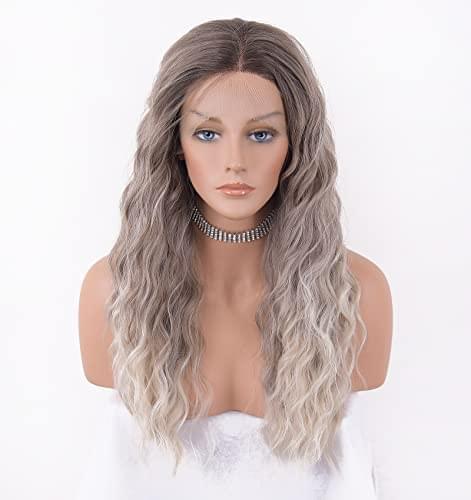 12 inch Light Brown Loose Curly Lace Front Wig with Middle Part - Image 62