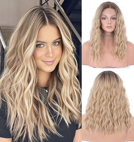 12 inch Light Brown Loose Curly Lace Front Wig with Middle Part - Image 64