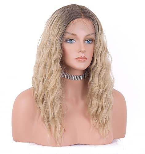 12 inch Light Brown Loose Curly Lace Front Wig with Middle Part - Image 68