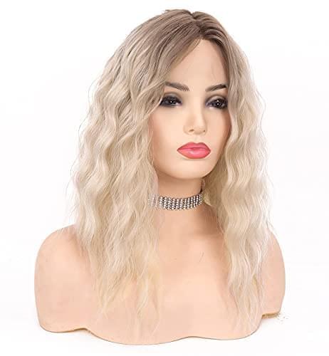 12 inch Light Brown Loose Curly Lace Front Wig with Middle Part - Image 74
