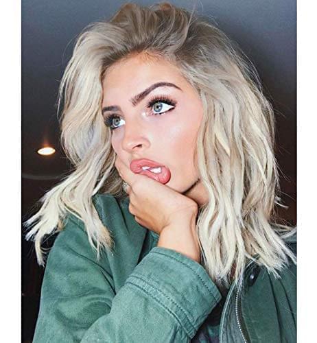 12 inch Light Brown Loose Curly Lace Front Wig with Middle Part - Image 78