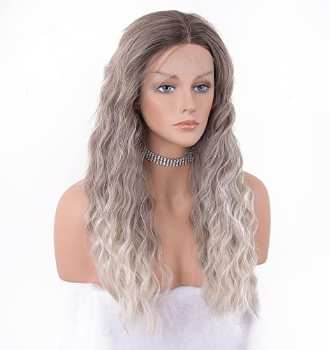 12 inch Light Brown Loose Curly Lace Front Wig with Middle Part - Image 80
