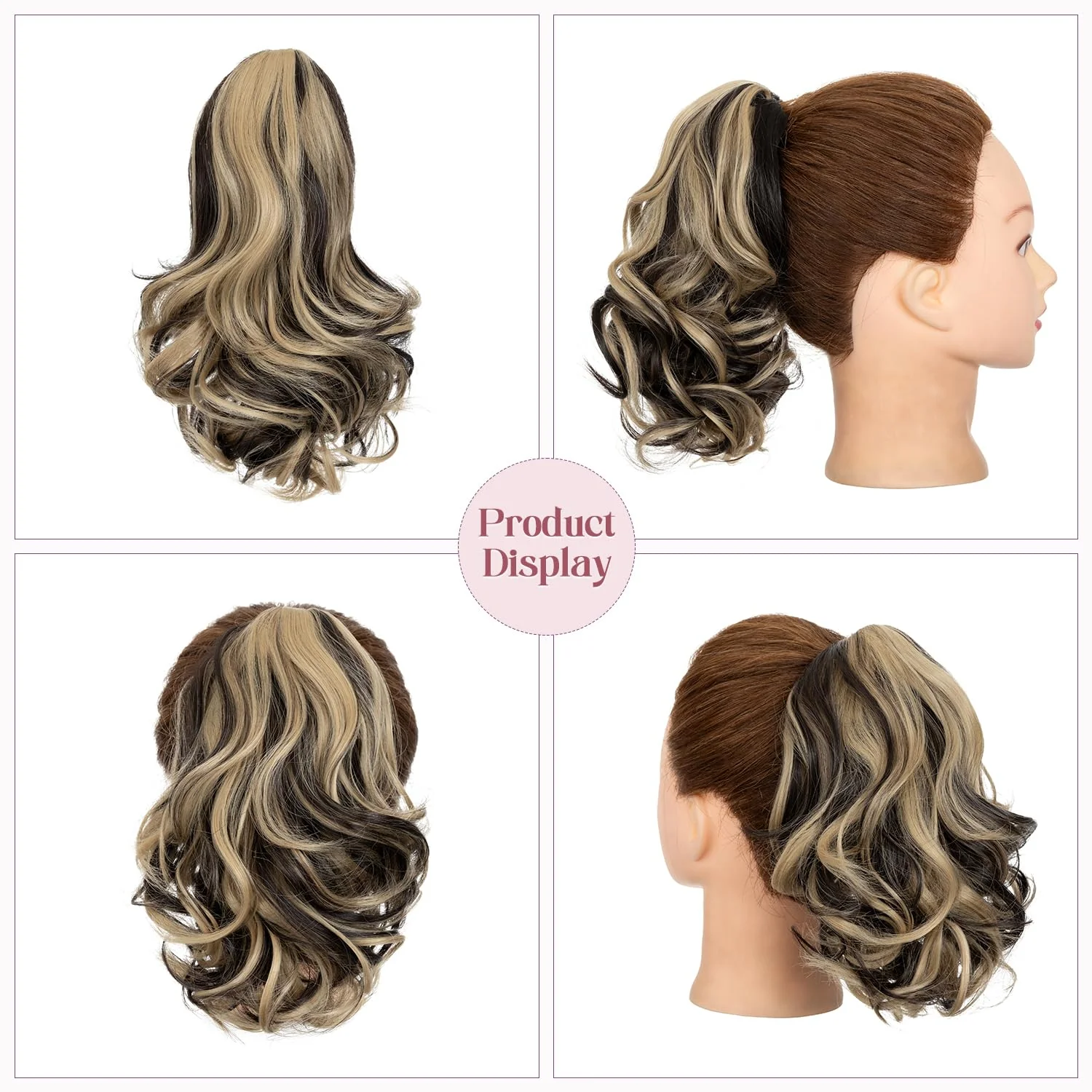 12” Short Curly Claw Ponytail Extension Clip In On Hairpiece - Image 12