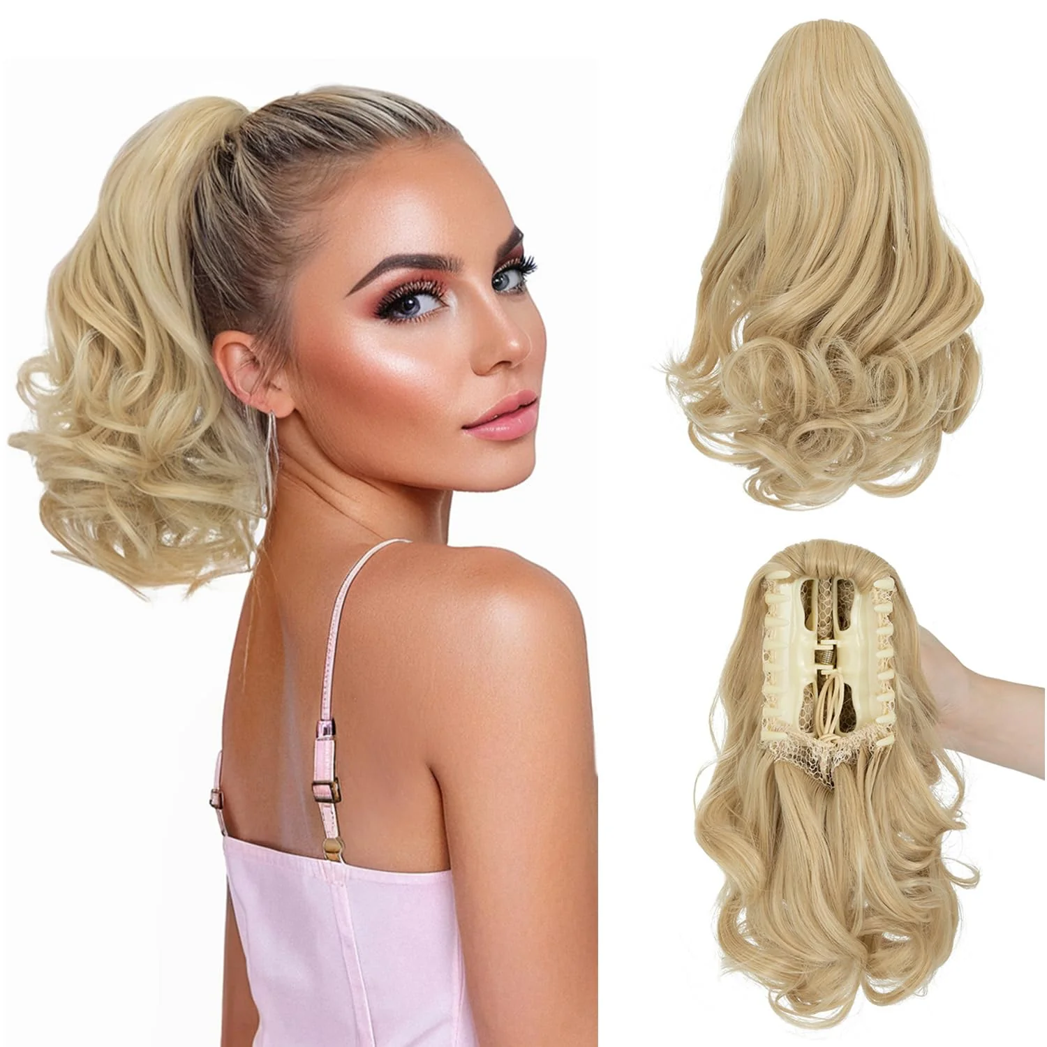 12” Short Curly Claw Ponytail Extension Clip In On Hairpiece - Image 19