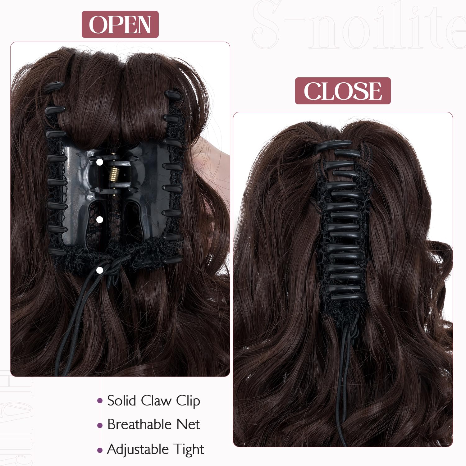 12” Short Curly Claw Ponytail Extension Clip In On Hairpiece - Image 39