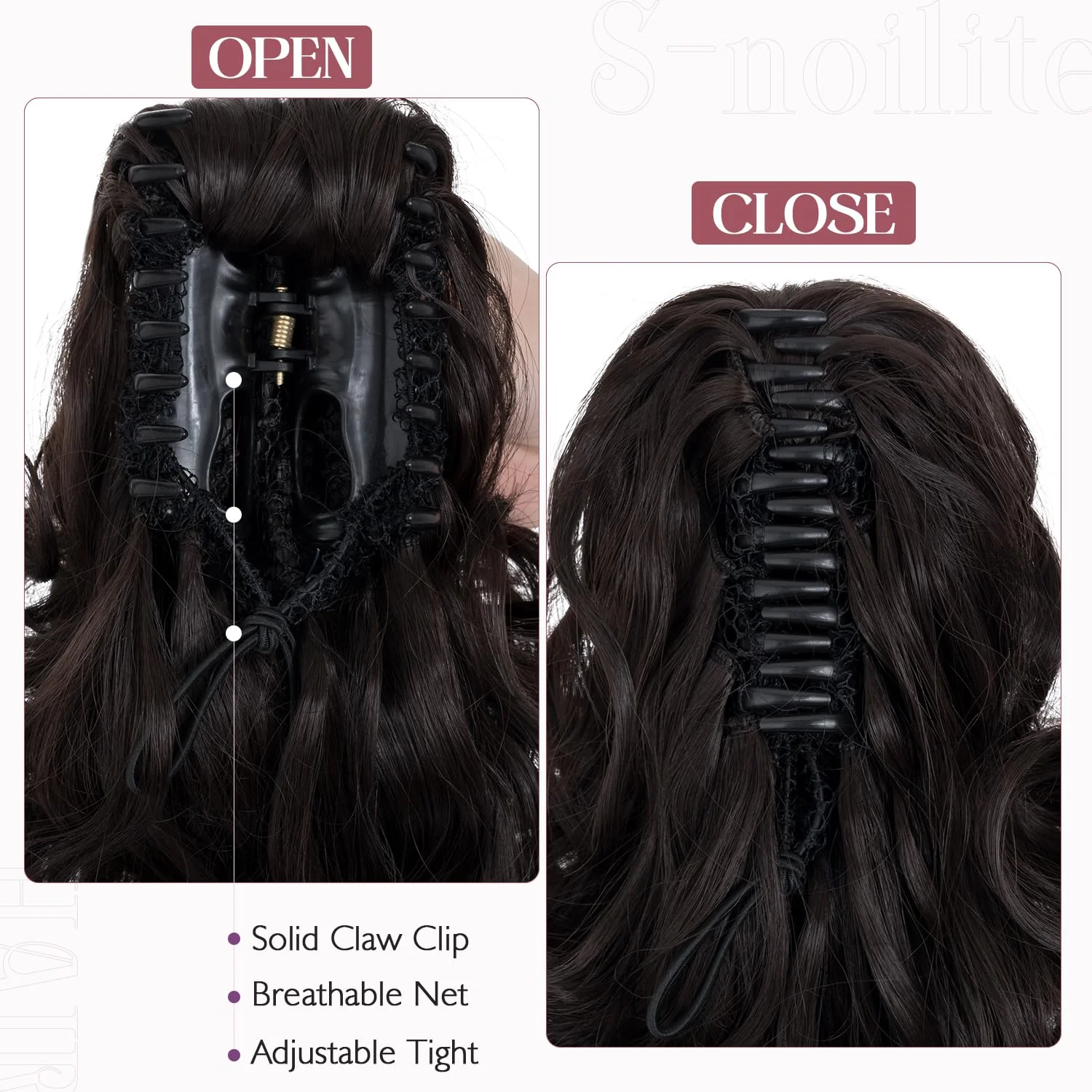 12” Short Curly Claw Ponytail Extension Clip In On Hairpiece - Image 47