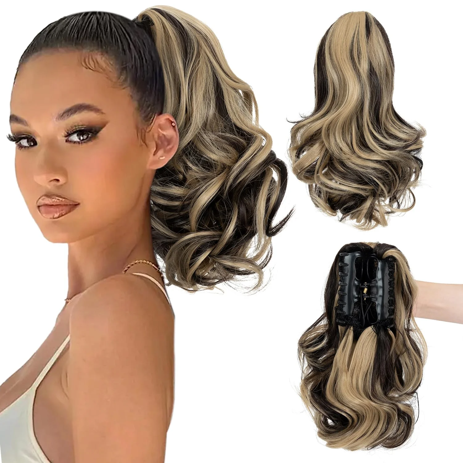 12” Short Curly Claw Ponytail Extension Clip In On Hairpiece - Image 8
