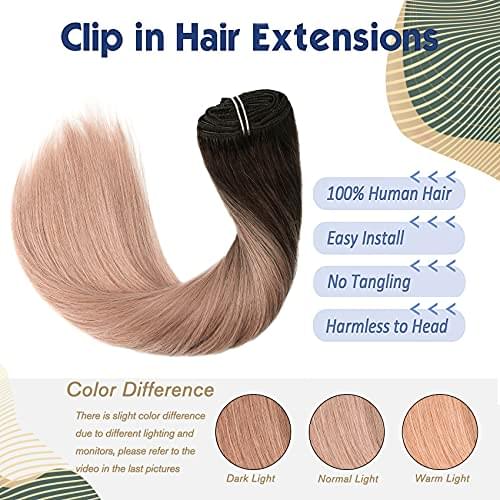 14-22" Clip In Brazilian Human Hair Extensions 120g 7pcs Set - Image 10