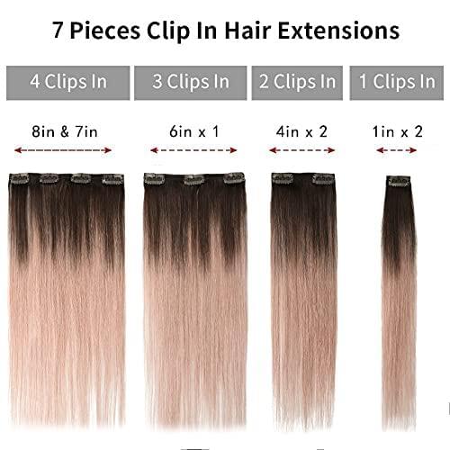 14-22" Clip In Brazilian Human Hair Extensions 120g 7pcs Set - Image 12