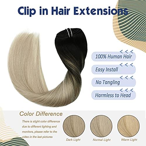 14-22" Clip In Brazilian Human Hair Extensions 120g 7pcs Set - Image 16