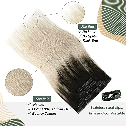 14-22" Clip In Brazilian Human Hair Extensions 120g 7pcs Set - Image 17