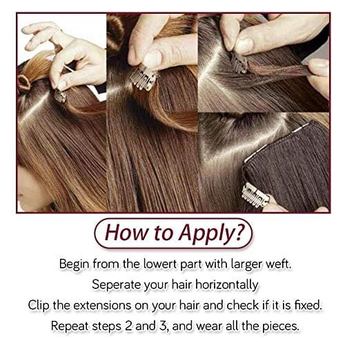 14-22" Clip In Brazilian Human Hair Extensions 120g 7pcs Set - Image 21