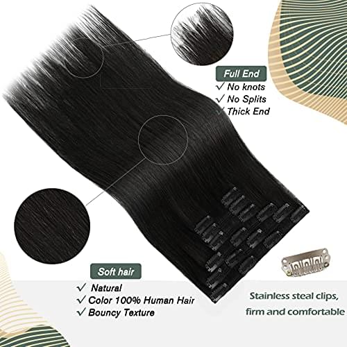 14-22" Clip In Brazilian Human Hair Extensions 120g 7pcs Set - Image 24
