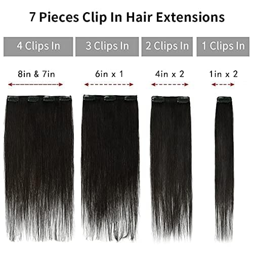 14-22" Clip In Brazilian Human Hair Extensions 120g 7pcs Set - Image 25