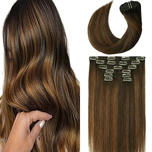 14-22" Clip In Brazilian Human Hair Extensions 120g 7pcs Set - Image 30