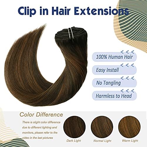 14-22" Clip In Brazilian Human Hair Extensions 120g 7pcs Set - Image 31