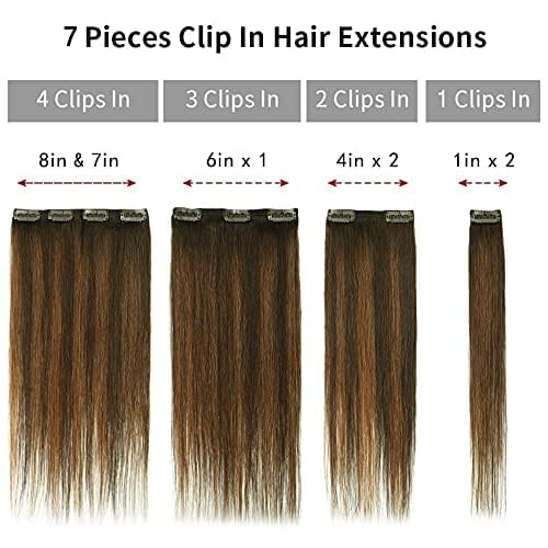 14-22" Clip In Brazilian Human Hair Extensions 120g 7pcs Set - Image 33