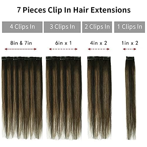 14-22" Clip In Brazilian Human Hair Extensions 120g 7pcs Set - Image 4