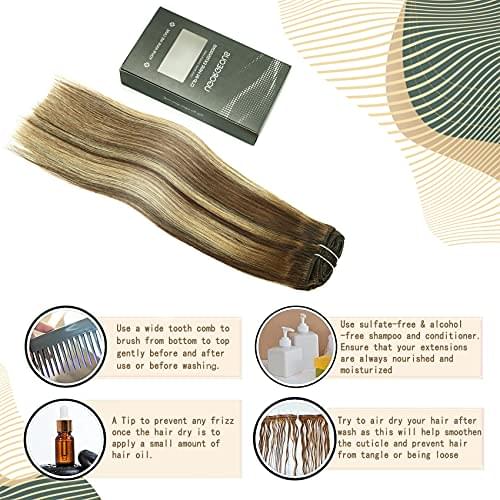 14-22" Clip In Brazilian Human Hair Extensions 120g 7pcs Set - Image 43