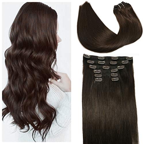 14-22" Clip In Brazilian Human Hair Extensions 120g 7pcs Set - Image 44