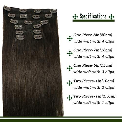 14-22" Clip In Brazilian Human Hair Extensions 120g 7pcs Set - Image 46