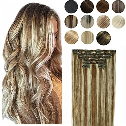 14-22" Clip In Brazilian Human Hair Extensions 120g 7pcs Set - Image 50