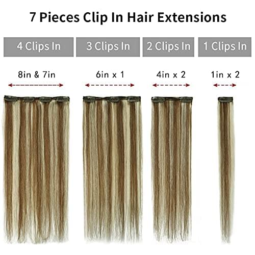 14-22" Clip In Brazilian Human Hair Extensions 120g 7pcs Set - Image 53