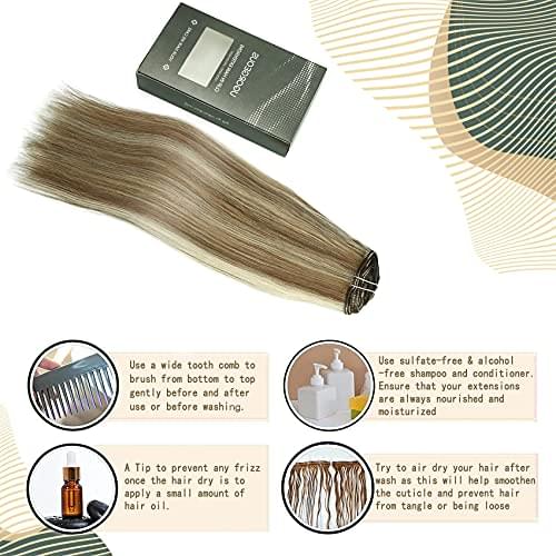 14-22" Clip In Brazilian Human Hair Extensions 120g 7pcs Set - Image 55