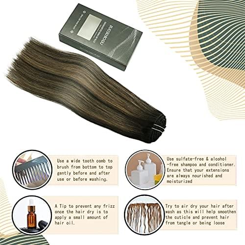 14-22" Clip In Brazilian Human Hair Extensions 120g 7pcs Set - Image 6