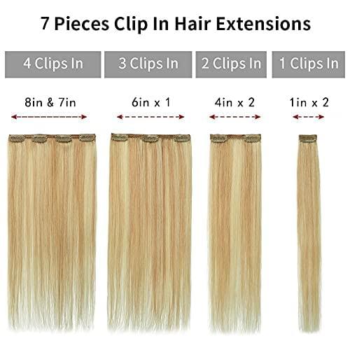 14-22" Clip In Brazilian Human Hair Extensions 120g 7pcs Set - Image 61