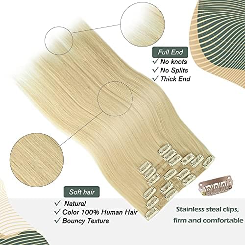 14-22" Clip In Brazilian Human Hair Extensions 120g 7pcs Set - Image 68