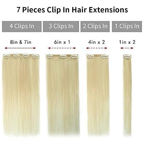 14-22" Clip In Brazilian Human Hair Extensions 120g 7pcs Set - Image 69