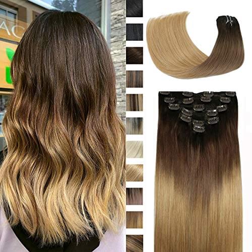 14-22" Clip In Brazilian Human Hair Extensions 120g 7pcs Set - Image 72